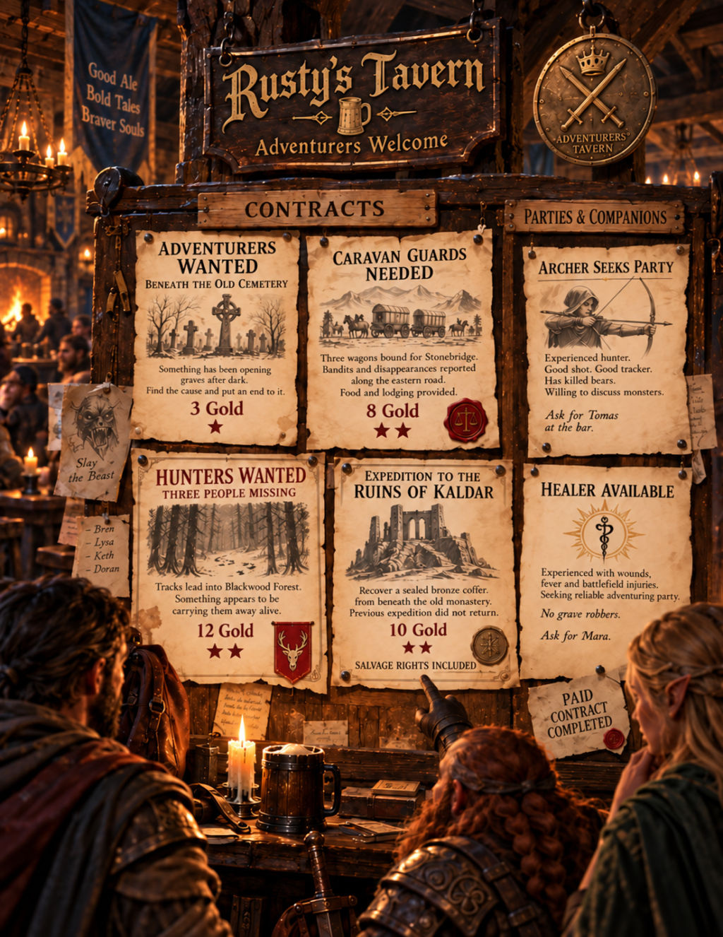 Adventurers Tavern - No Quarter TTRPG - Adventure Contracts
