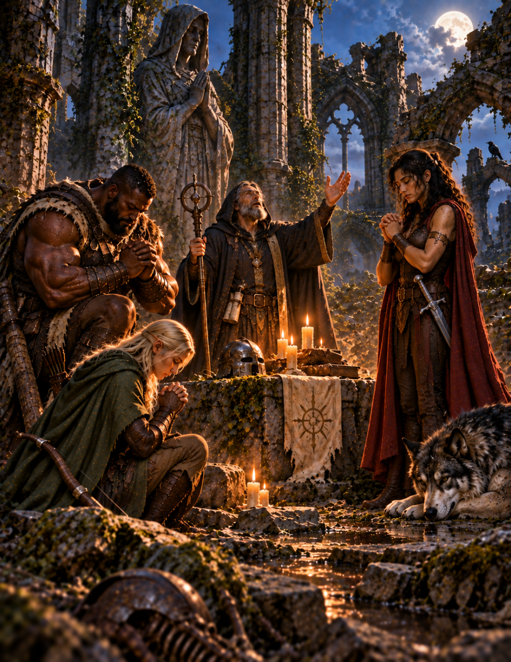 Favor - Prayer - Adventure Party Praying - No Quarter TTRPG